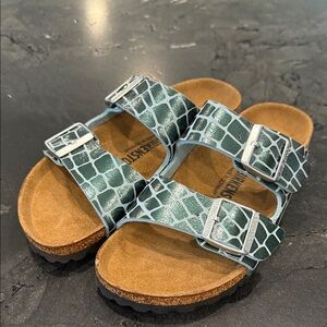 Birkenstock Green Patterned Sandals